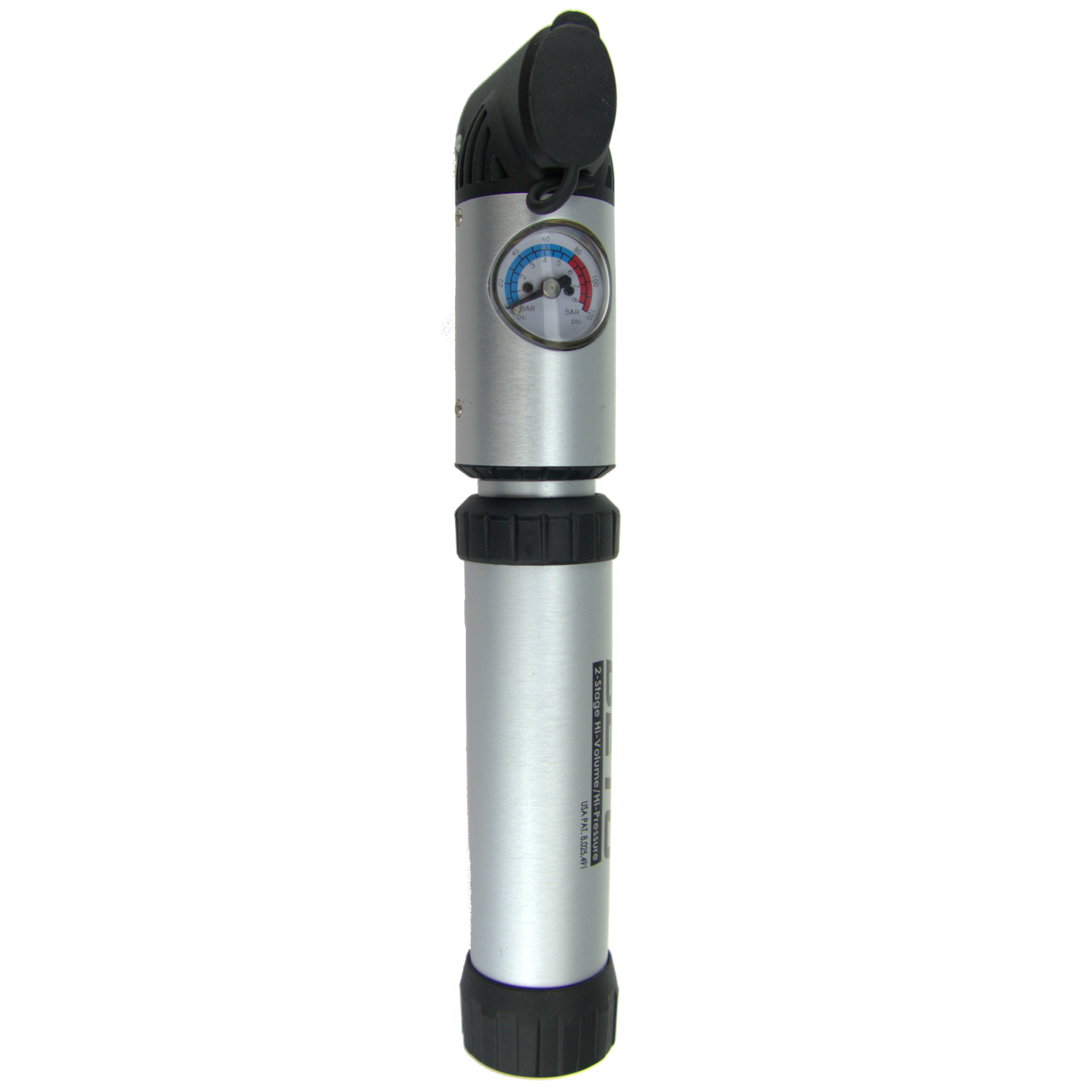 BETO Mini-Pumpe LD-020GA mit MANOMETER ALU in silber/schwarz, SB verpackt
