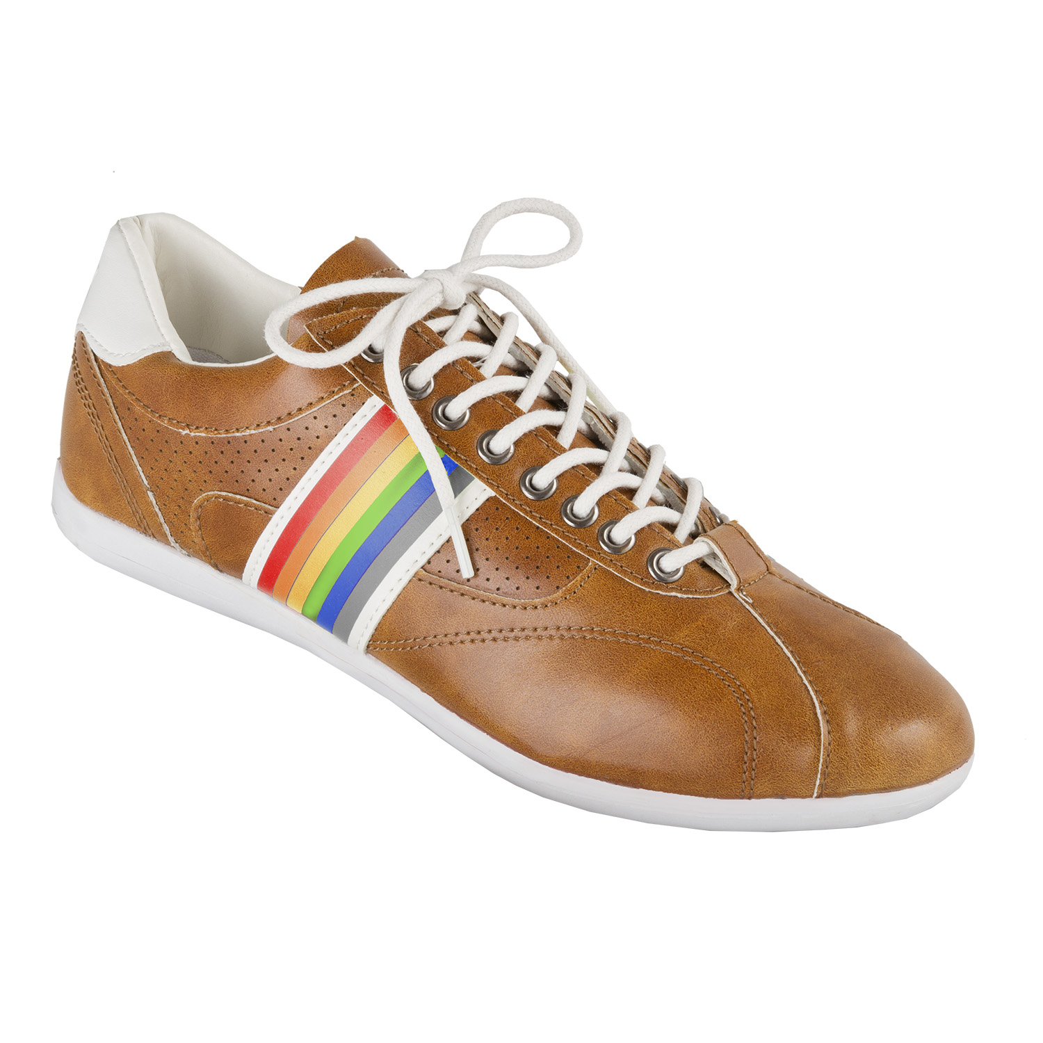 Freizeit-Schuh Vintage Gr. 40 in Braun/Weiß/Multicolor