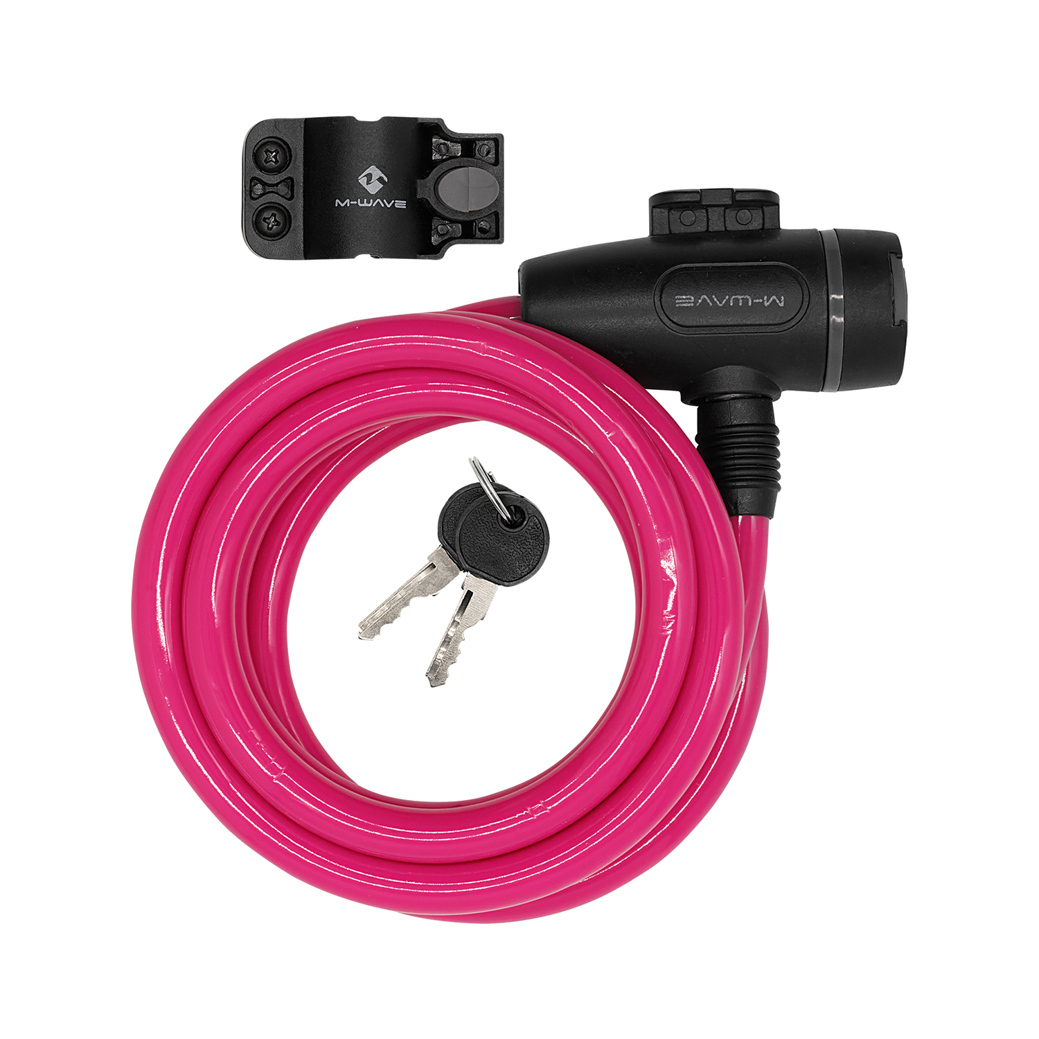 Spiralkabelschloss CLIP ON mit Halter 10 x 1.800 mm in Pink