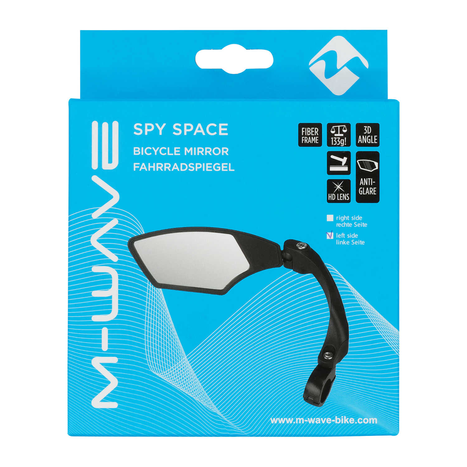 M-Wave Fahrradspiegel SPY SPACE Links 3D E-Bike in Schwarz
