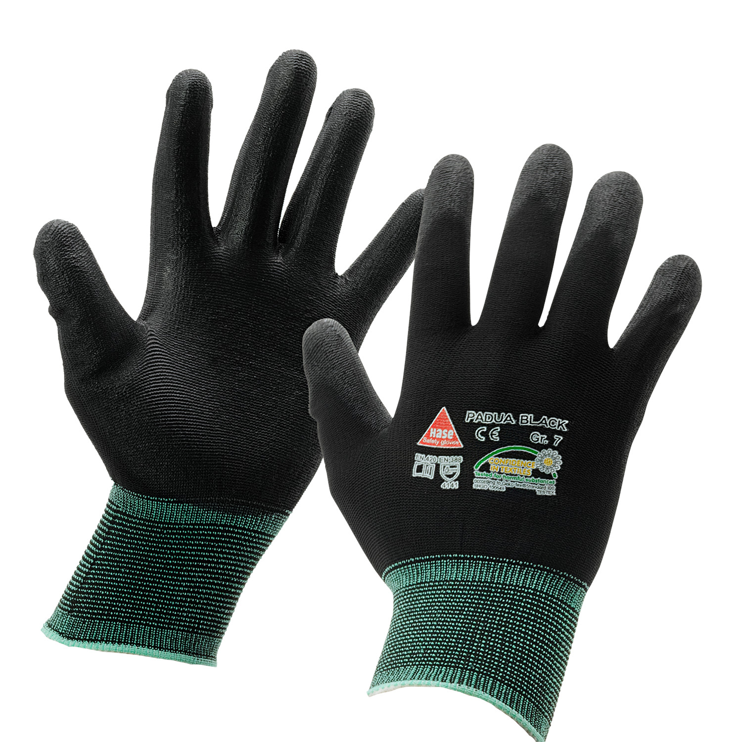 HASE Handschuh PADUA BLACK Gr. 7 in Schwarz