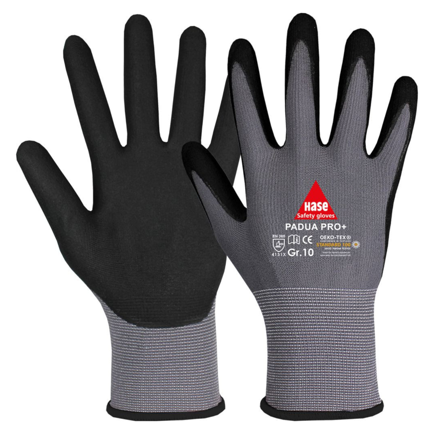 HASE Handschuh PADUA PRO PLUS Gr. 10 in Grau/Schwarz