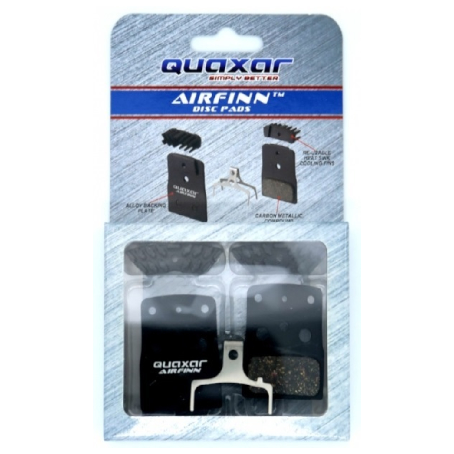 QUAXAR Disc-Pads AF1015BK für Shimano inklusive Airfinn, CARBON METALLIC