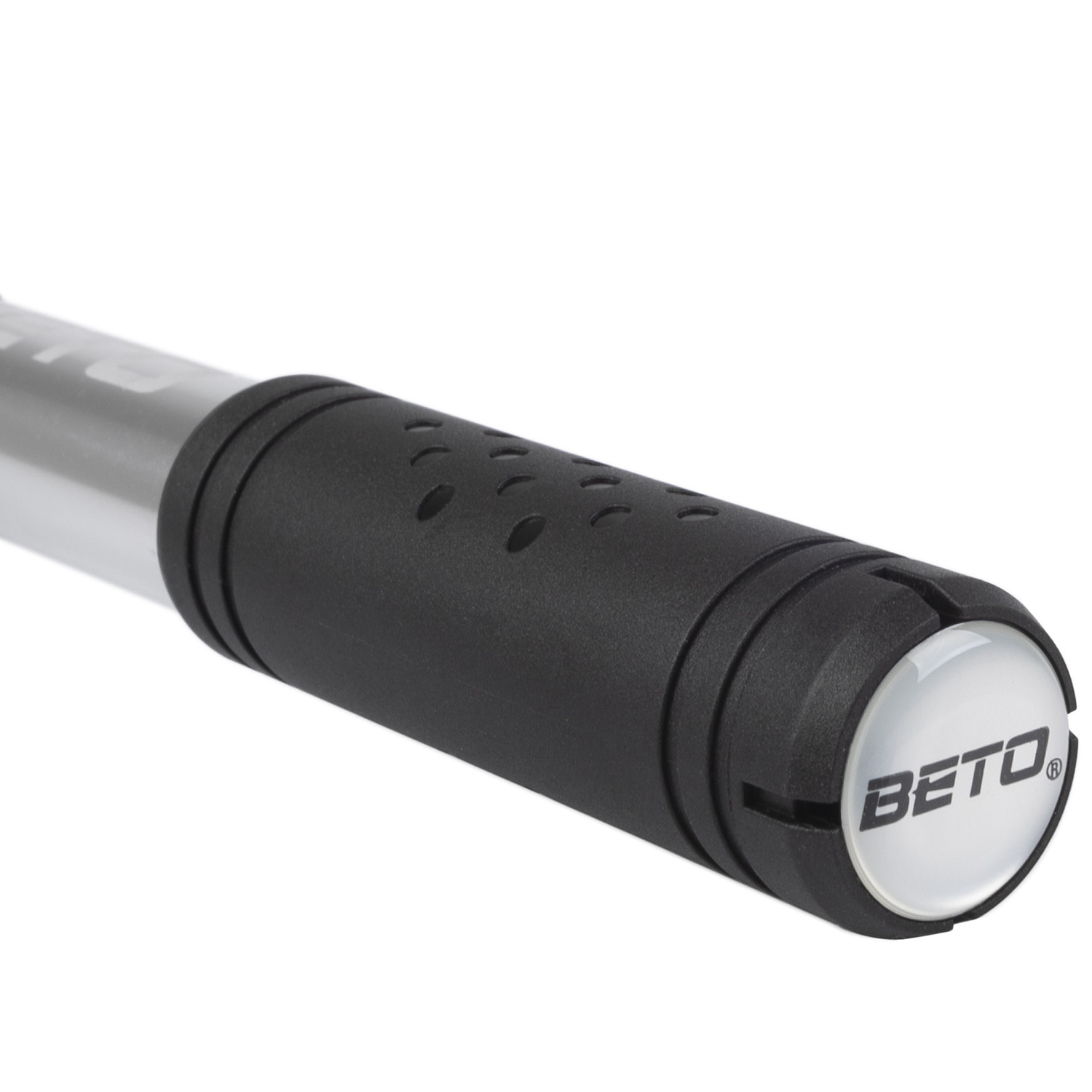BETO-ALU-Mini-Pumpe mit ausziehbarem Schlauch in Silber/Schwarz