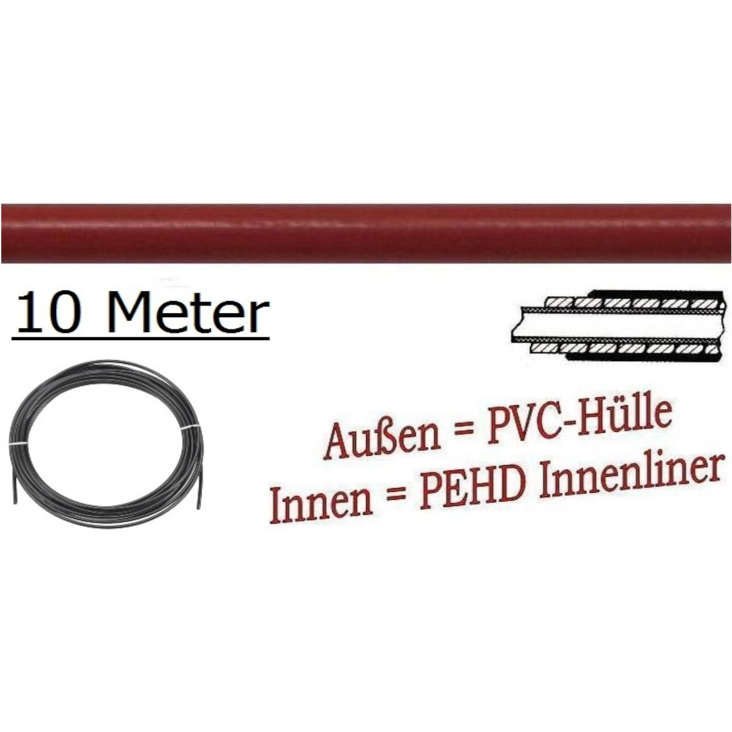 BREMS-Hülle 10 m-Rolle-DT11250010 in braun, mit PE-HD-Innenliner