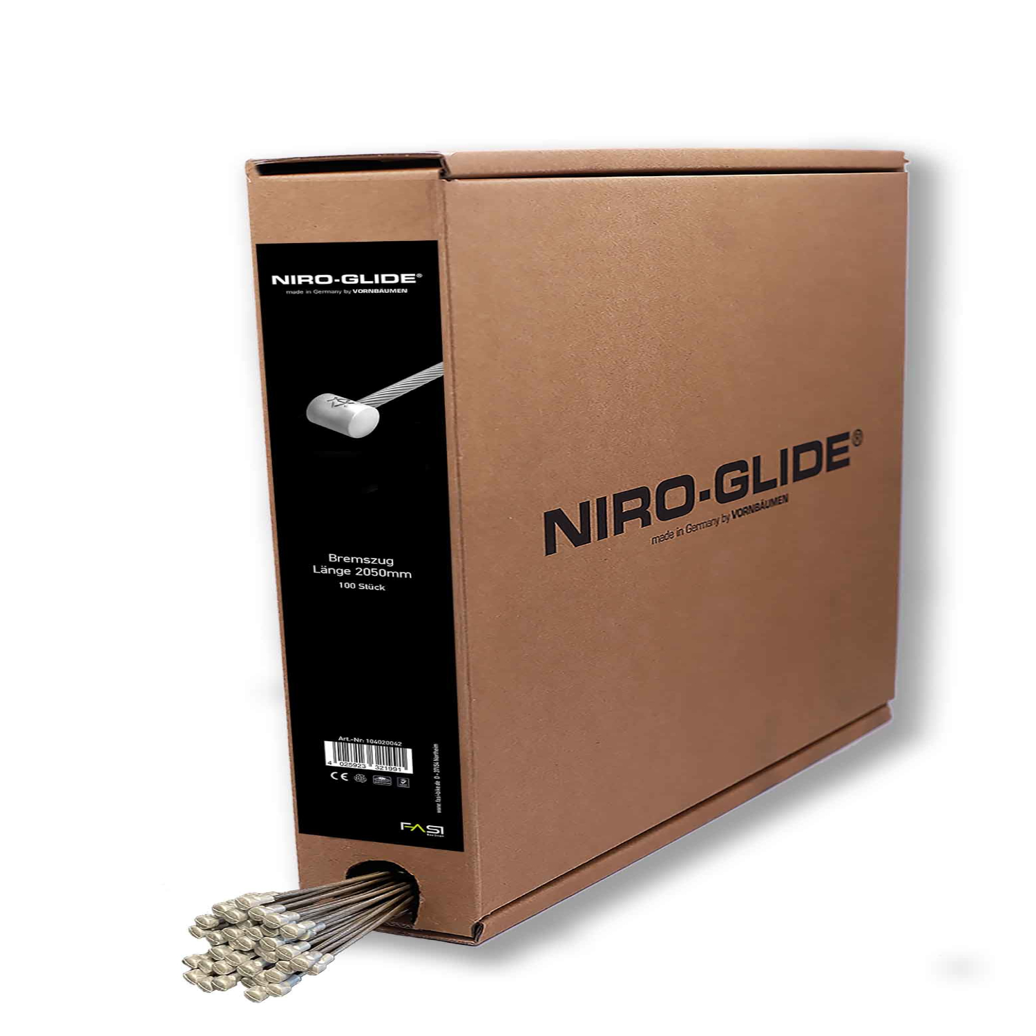 Bremsseile NIRO-GLIDE, 100er Box, 2050 mm