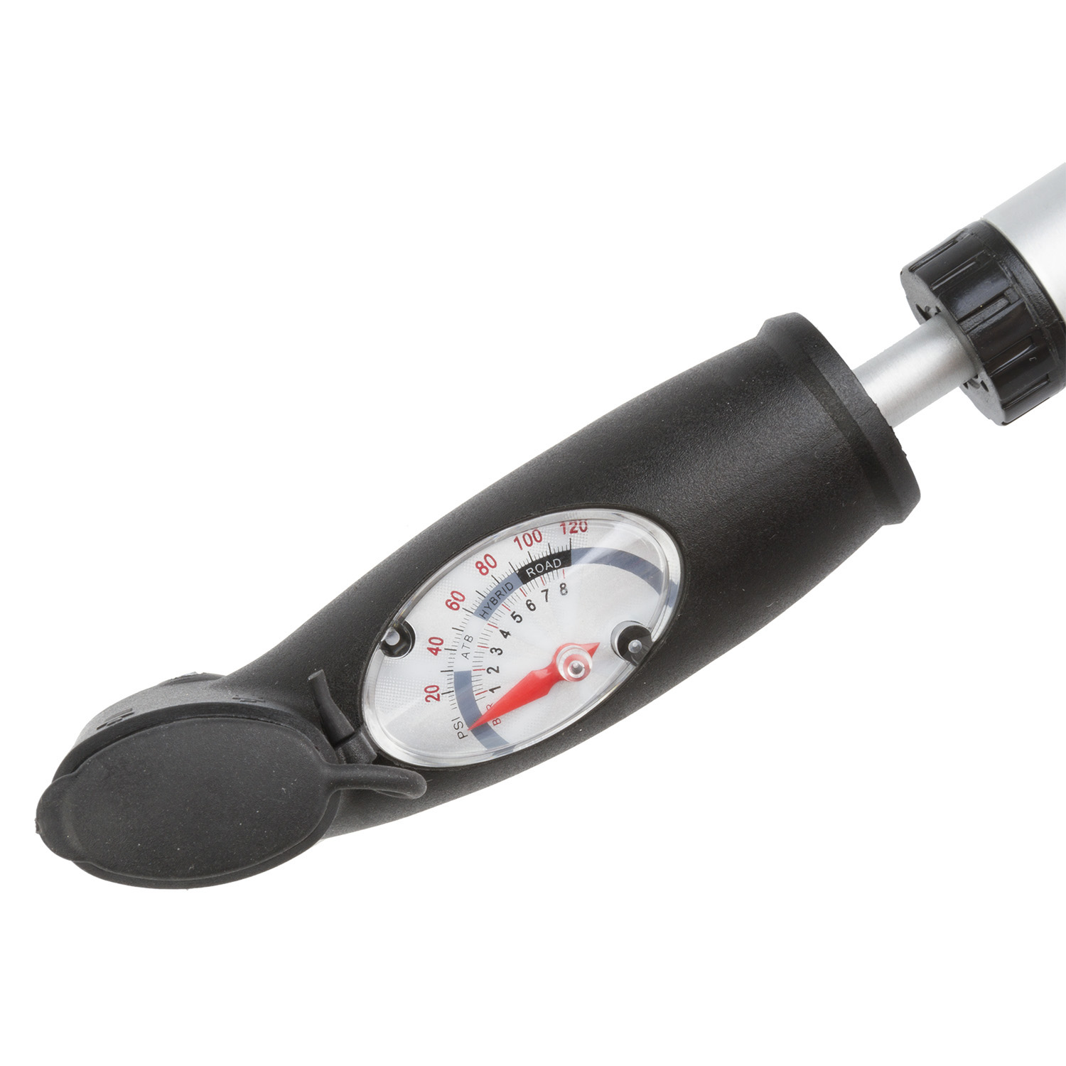 BETO Alu-Mini-Pumpe Dualkopf Manometer in silber/schwarz