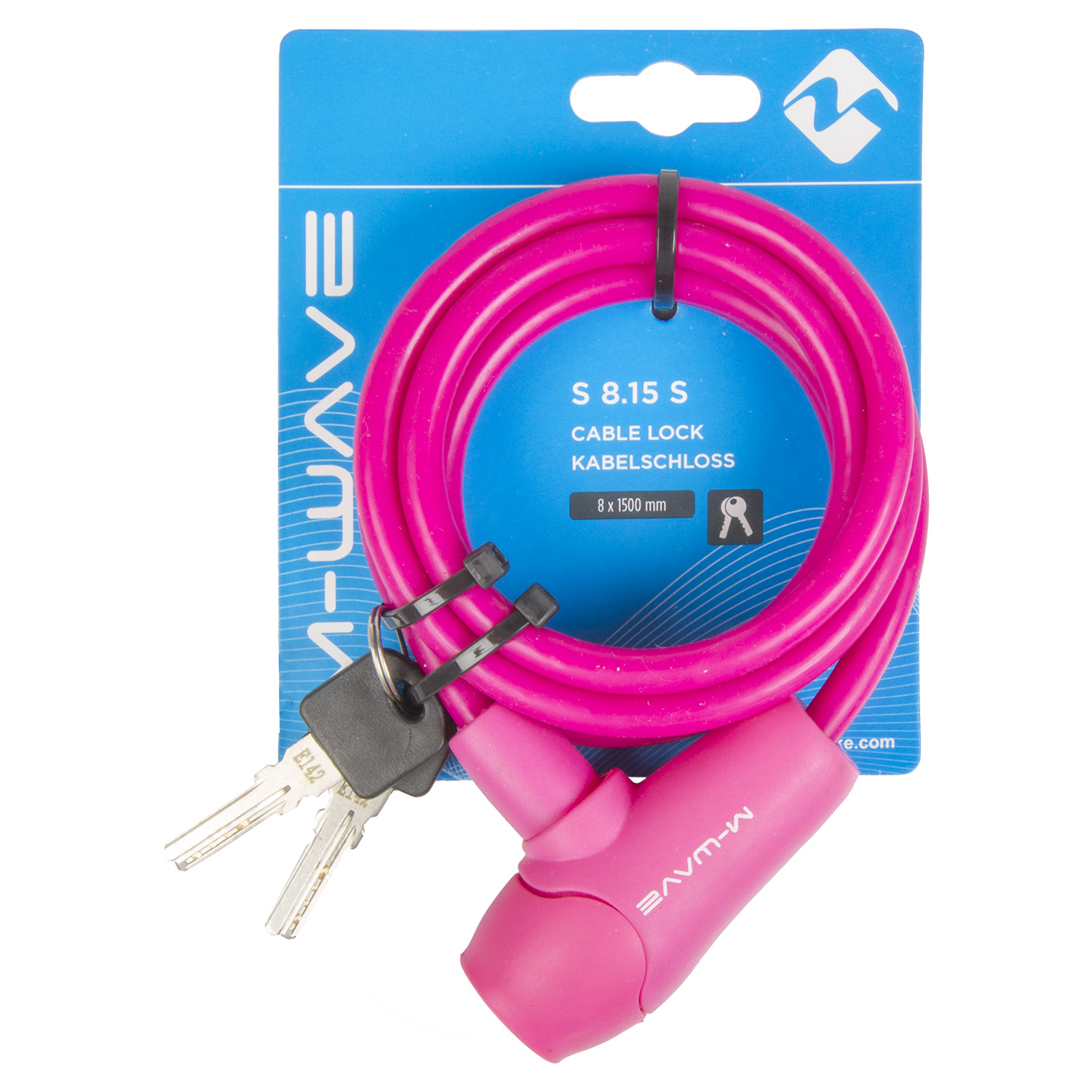 Spiral-Kabelschloss SILIKON 8 mm x 1500 mm in Pink neon