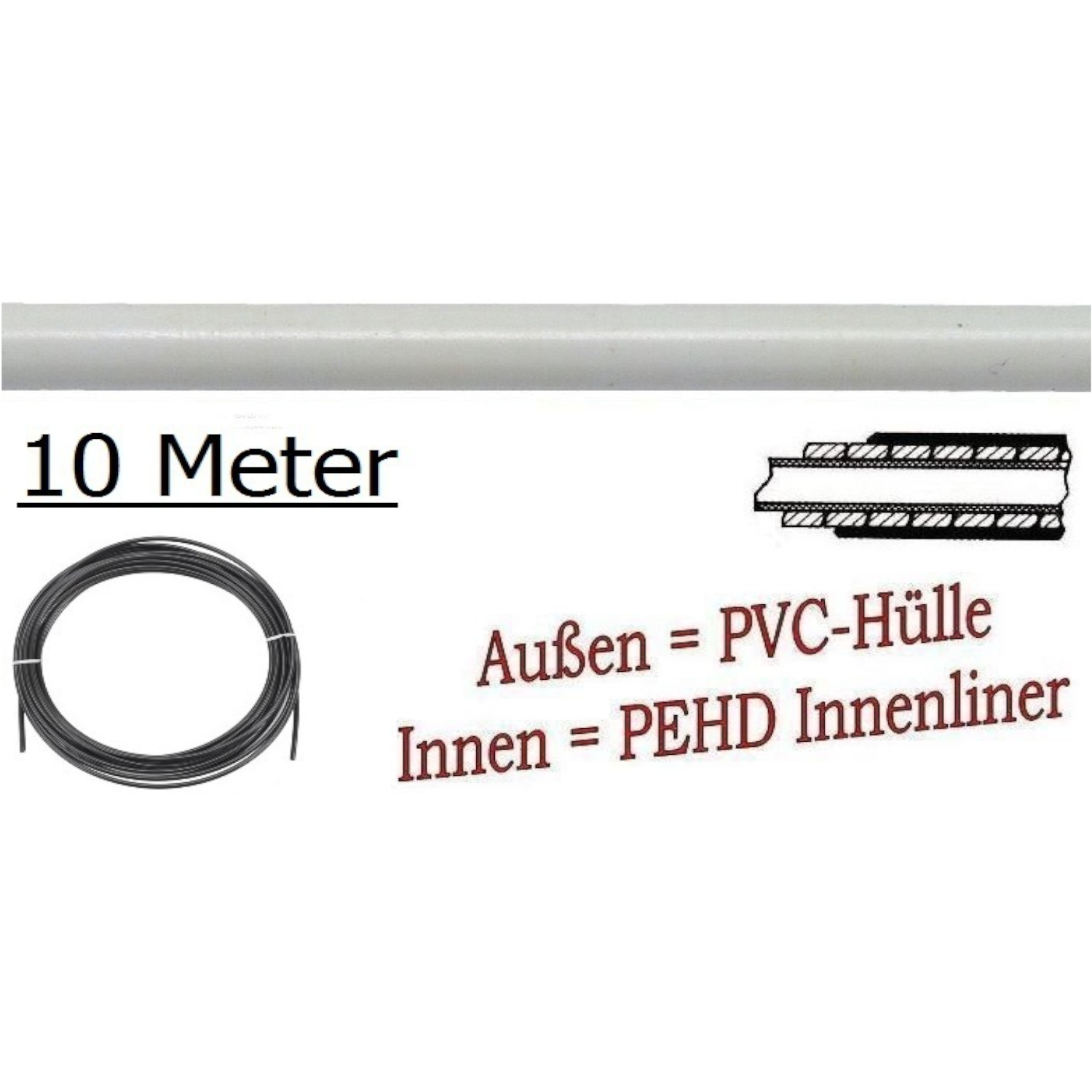 BREMS-Hülle 10 m-Rolle-DT10250010, in weiss, mit PE-HD-Innenliner