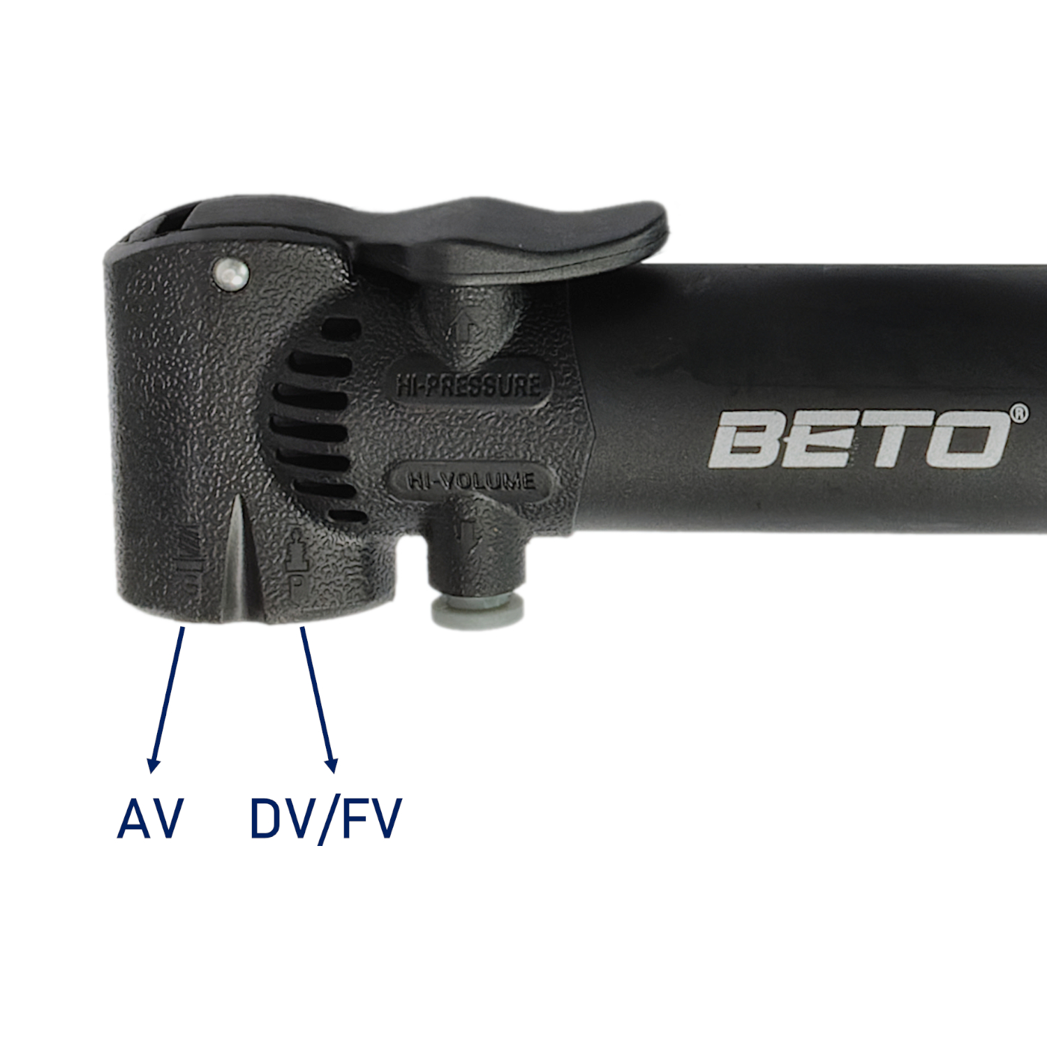 BETO-Mini Doppelkopfpumpe, 2 in 1, Schwarz