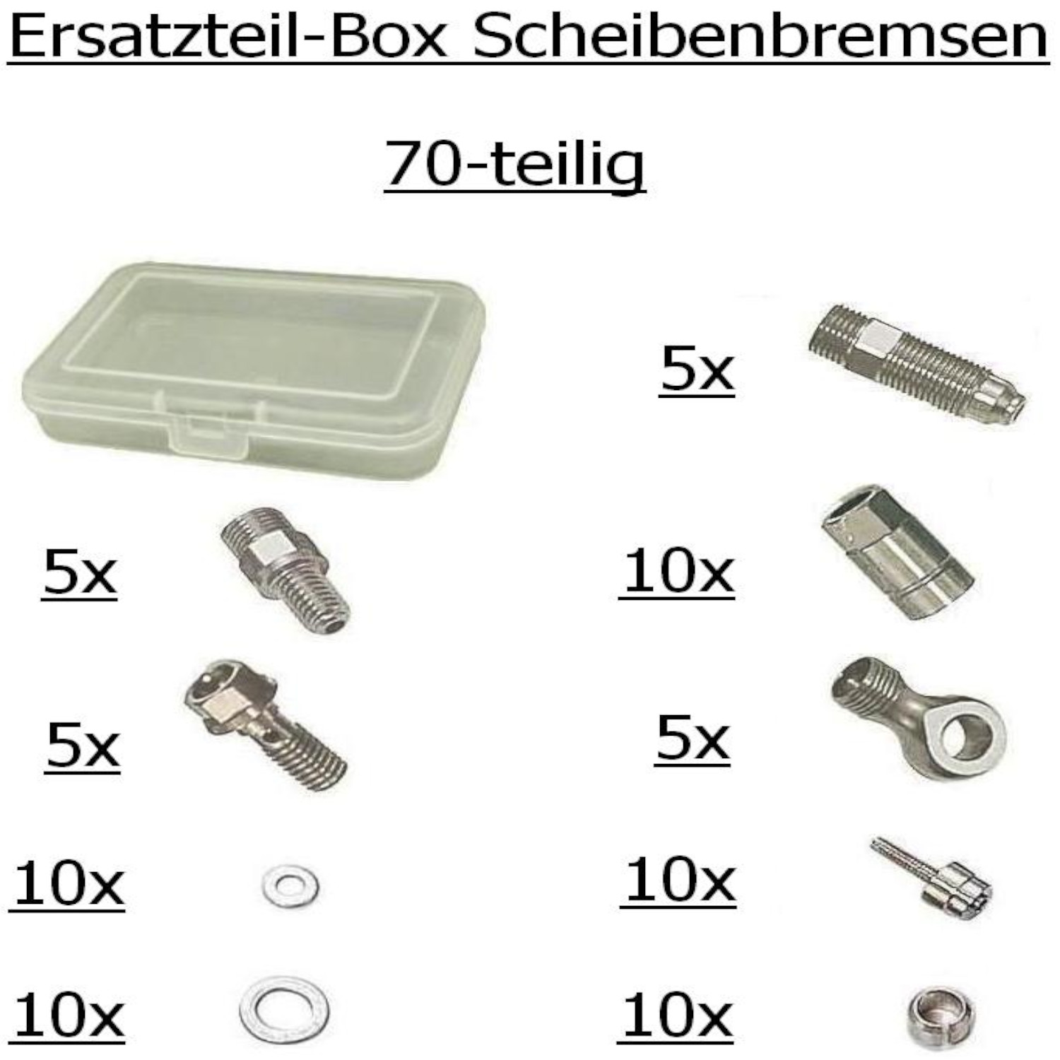 QUAXAR ET-Box FFX 8000 Scheibenbremsen 70-teilig, in Kunststoffbox