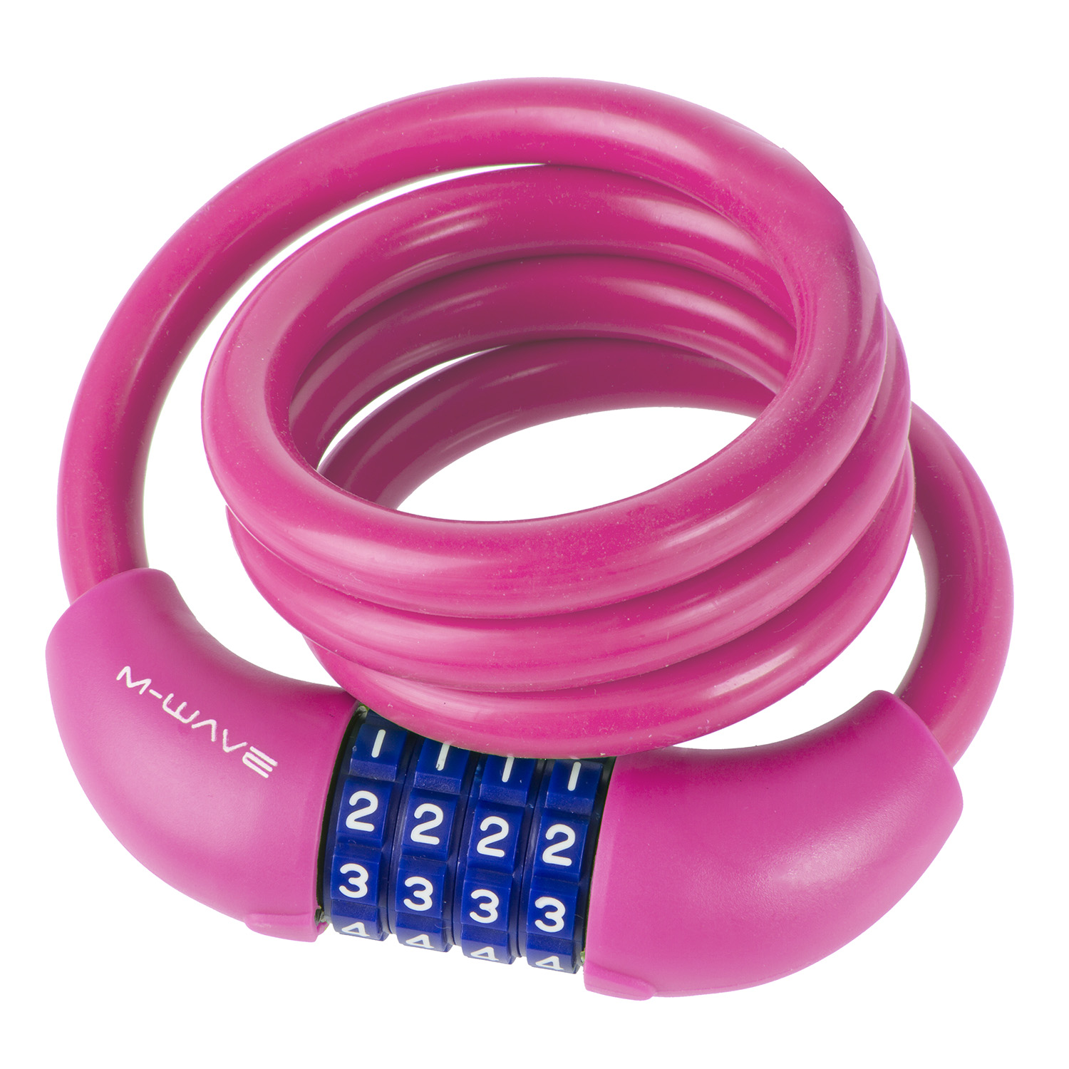 ZAHLEN-Spiralschloss SILIKON 12 mm x 1000 mm in Pink neon